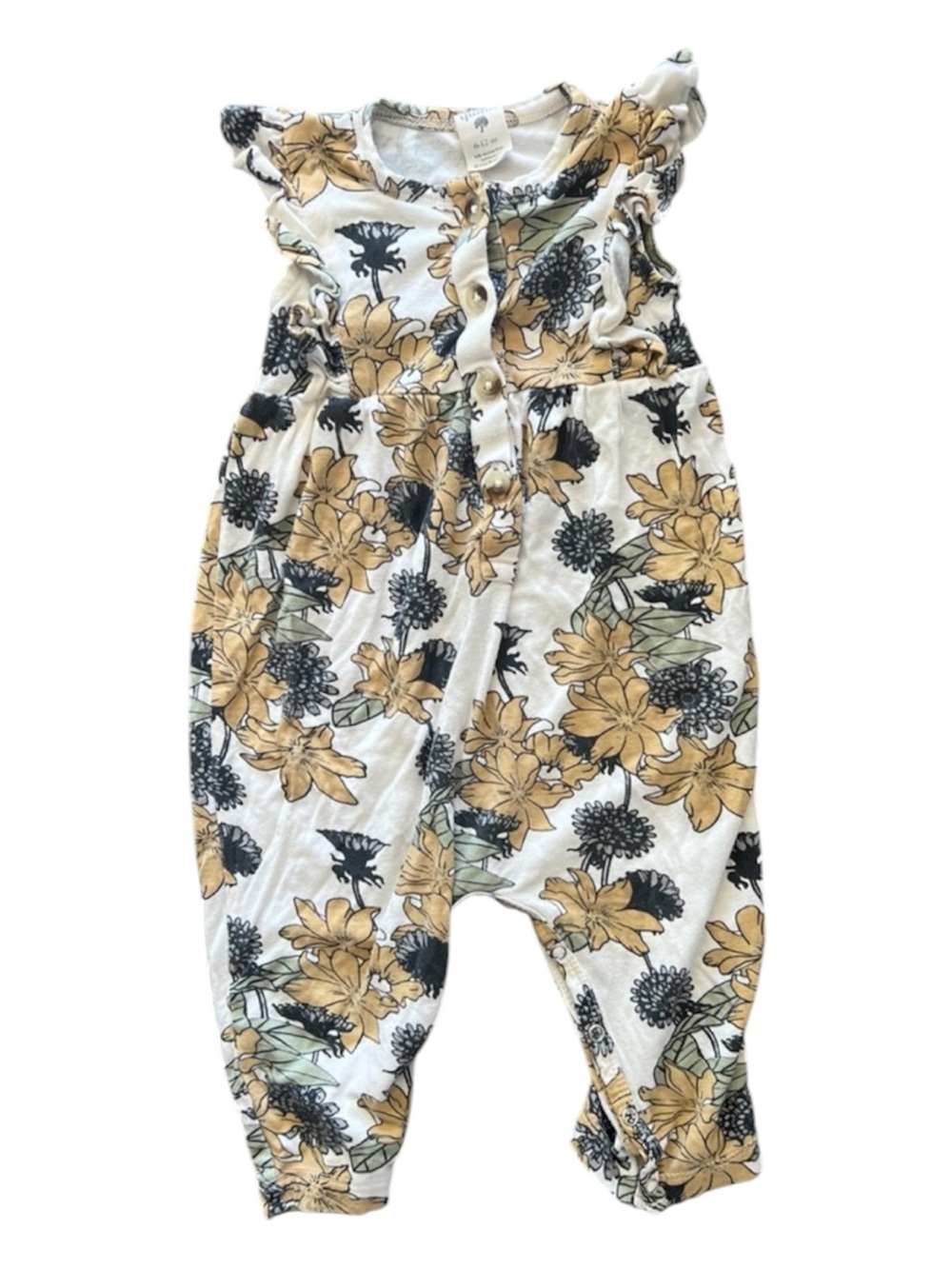 kate quinn Yellow Floral Ruffle Romper